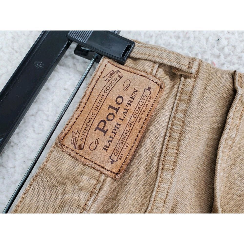 Polo Ralph Lauren Jeans Hampton Relaxed Straight Mens 32x32 Khaki Brown Mid Rise - Picture 11 of 13